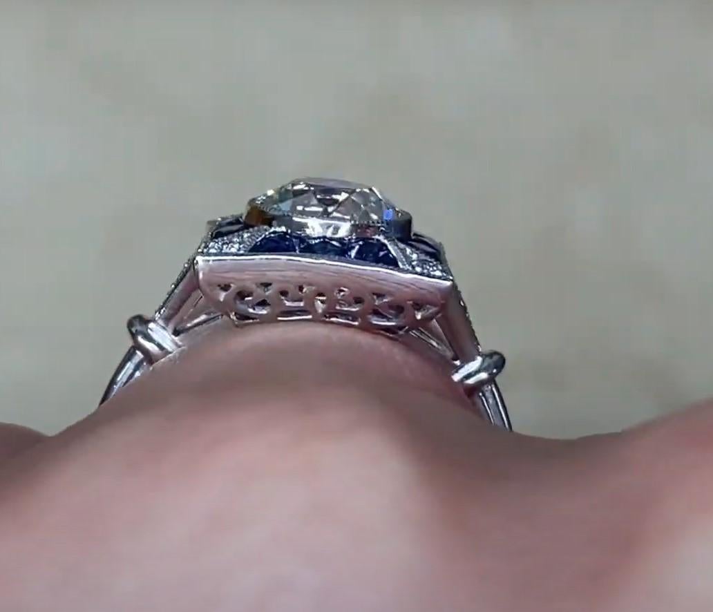 1.23ct Old European Cut Diamond Engagement Ring, Platinum For Sale 4