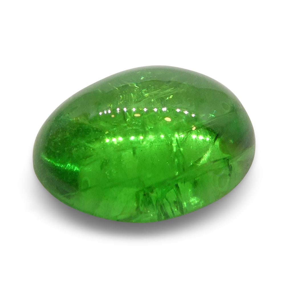 Granato ovale cabochon di tsavorite verde del Kenya, 1.23ct, non riscaldato in vendita 6