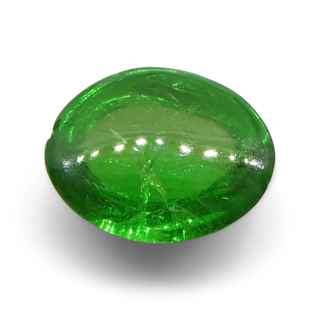 Granato ovale cabochon di tsavorite verde del Kenya, 1.23ct, non riscaldato in vendita 7