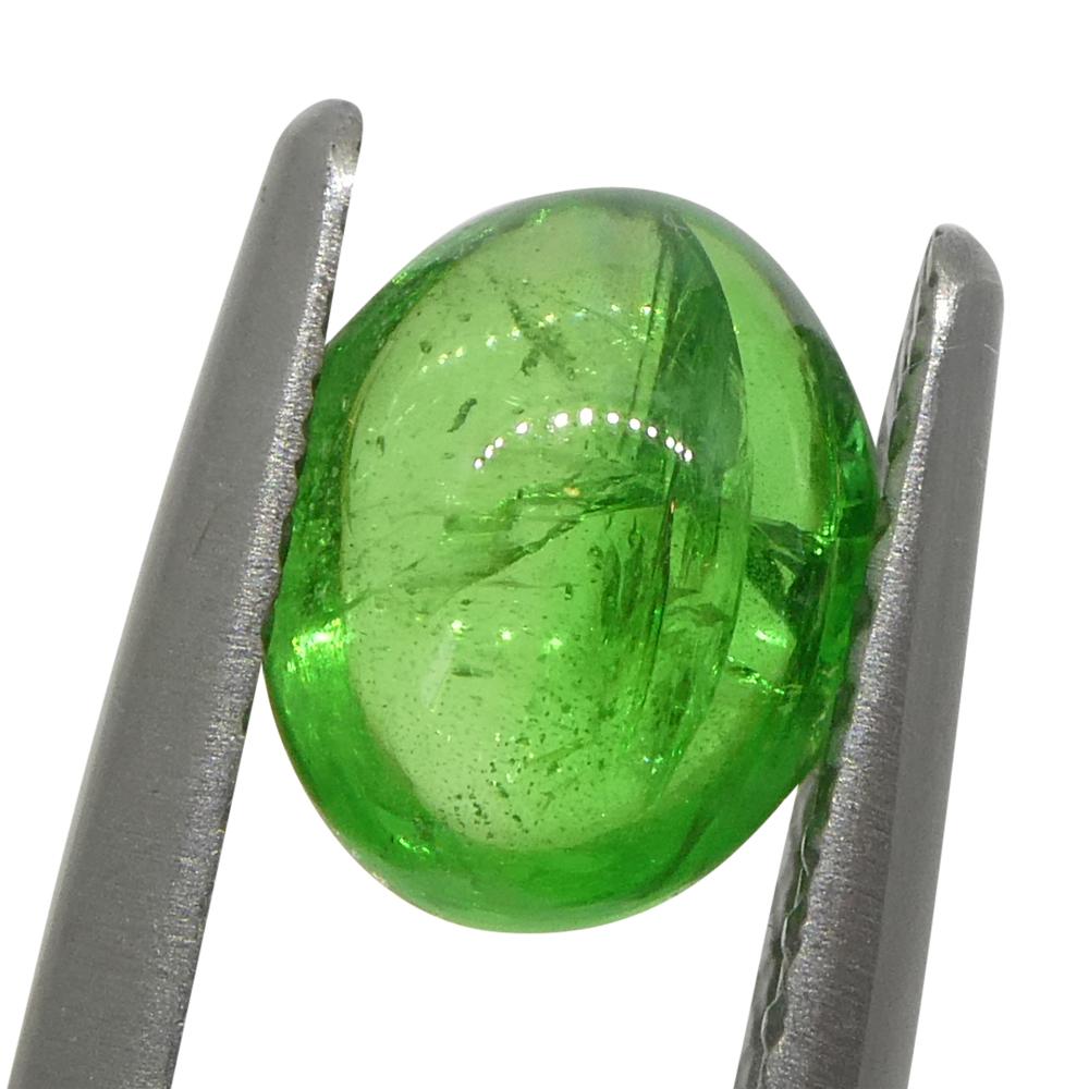 Granato ovale cabochon di tsavorite verde del Kenya, 1.23ct, non riscaldato in vendita 8