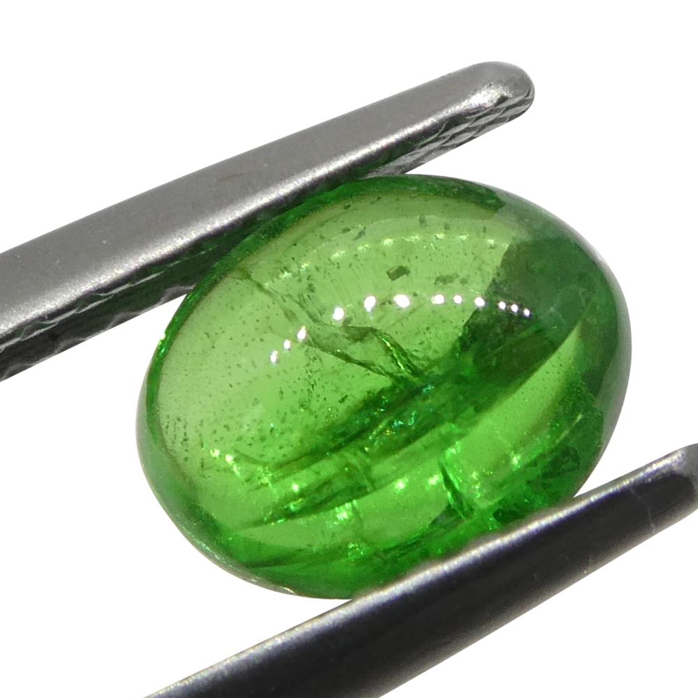Granato ovale cabochon di tsavorite verde del Kenya, 1.23ct, non riscaldato in vendita 9
