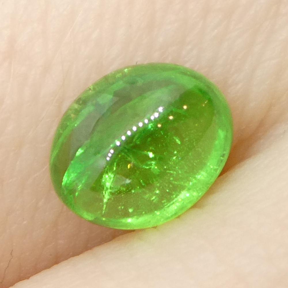 da uomo o donna Granato ovale cabochon di tsavorite verde del Kenya, 1.23ct, non riscaldato in vendita