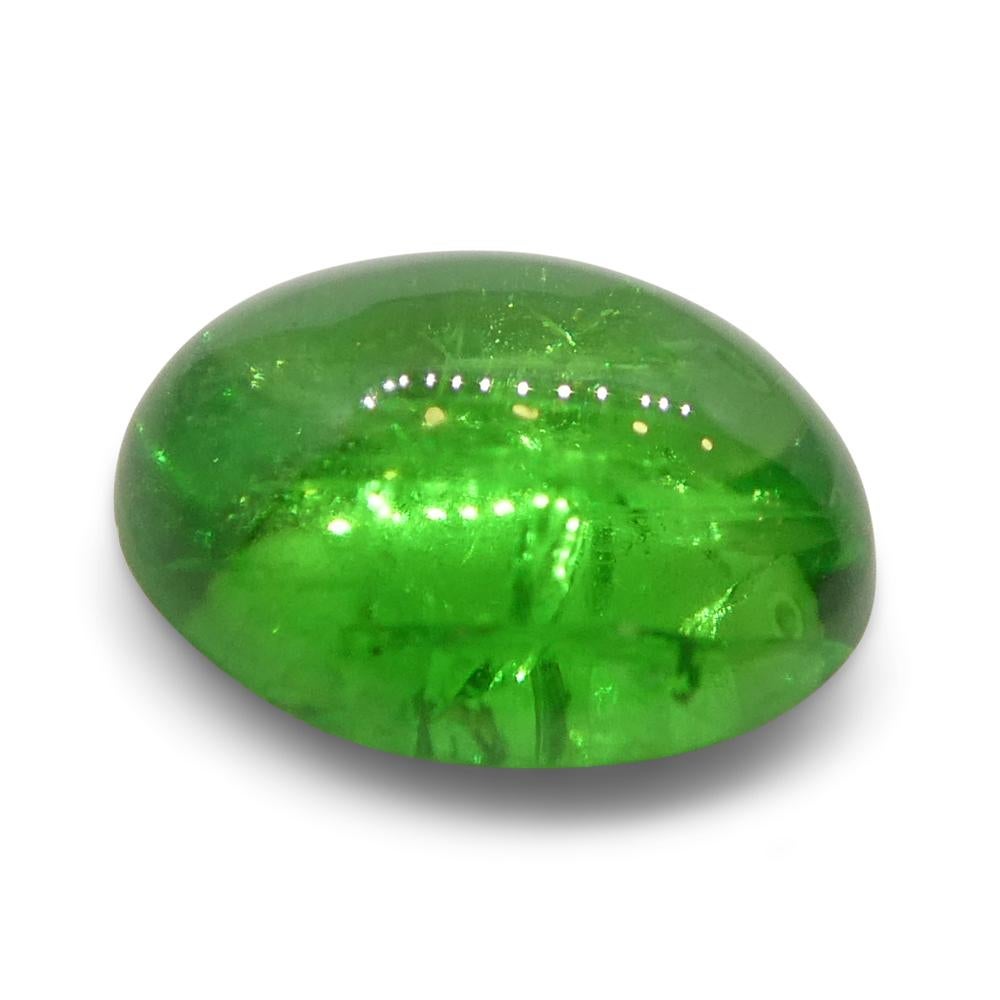 Granato ovale cabochon di tsavorite verde del Kenya, 1.23ct, non riscaldato in vendita 3