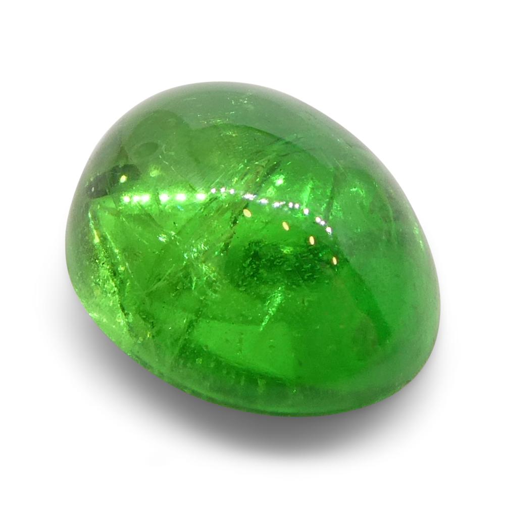 Granato ovale cabochon di tsavorite verde del Kenya, 1.23ct, non riscaldato in vendita 5