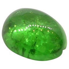 1.23ct Oval Cabochon Green Tsavorite Garnet from Kenya, Unheated