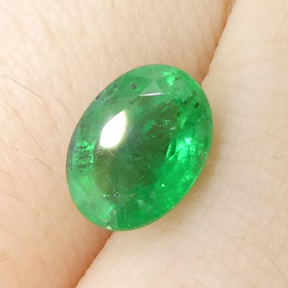 Esmeralda verde ovalada de 1.23 ct procedente de Zambia en venta 8