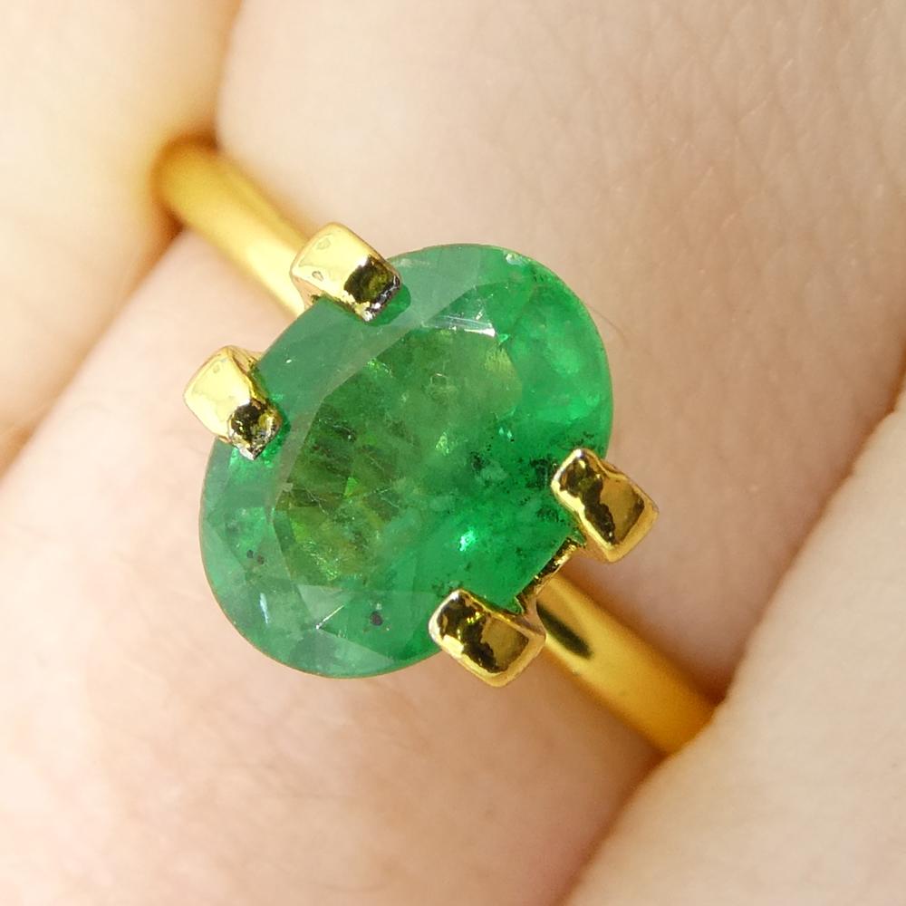 Esmeralda verde ovalada de 1.23 ct procedente de Zambia Corte oval en venta