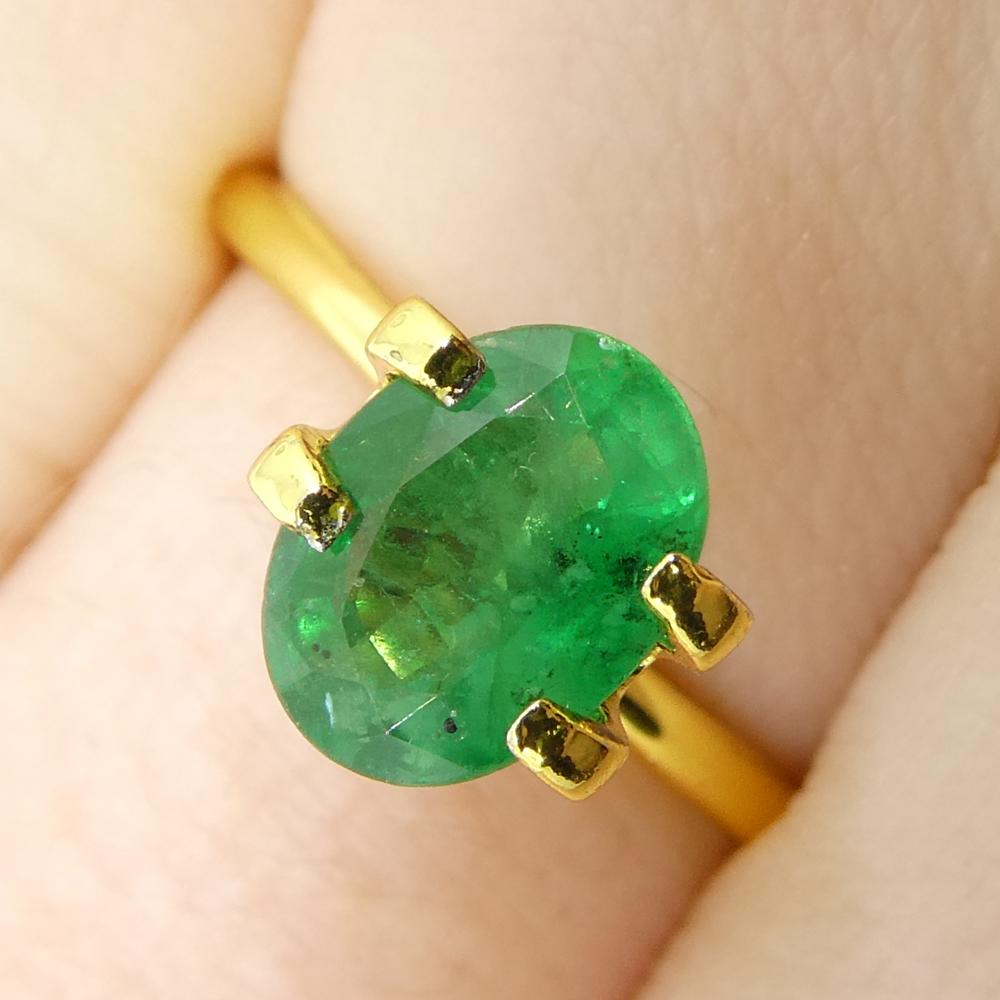 Femenino o masculino Esmeralda verde ovalada de 1.23 ct procedente de Zambia en venta