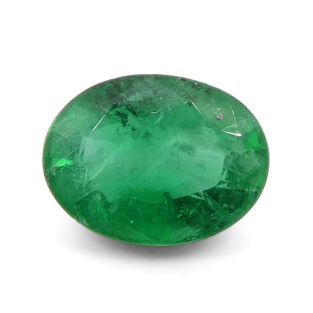 Esmeralda verde ovalada de 1.23 ct procedente de Zambia en venta 2