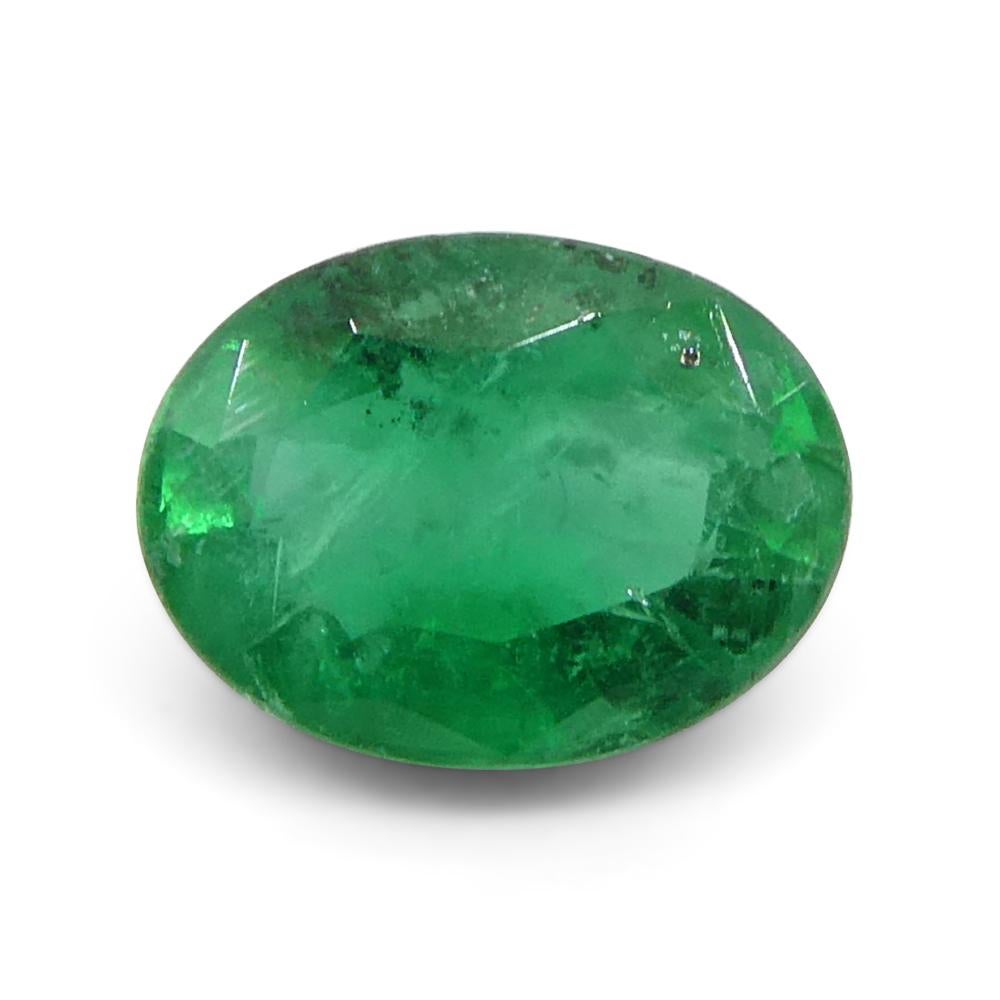 Esmeralda verde ovalada de 1.23 ct procedente de Zambia en venta 3