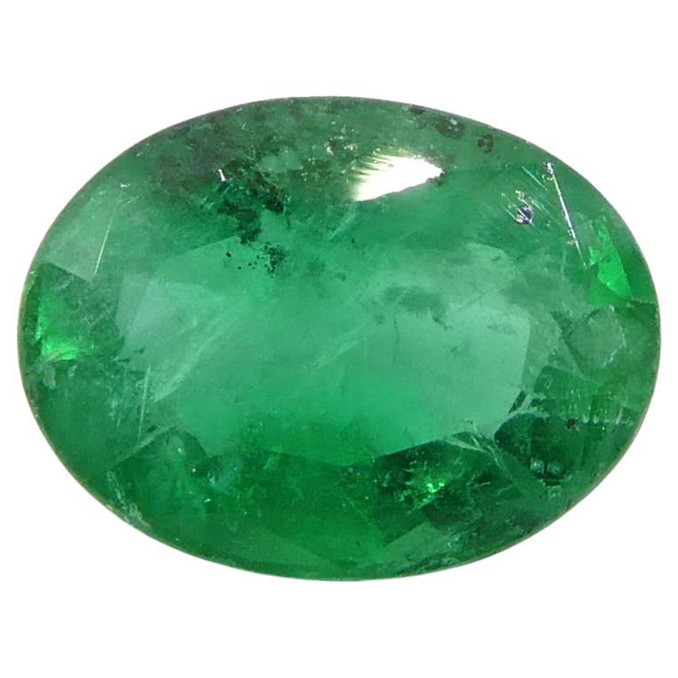 1.23ct Oval Green Emerald from Zambia