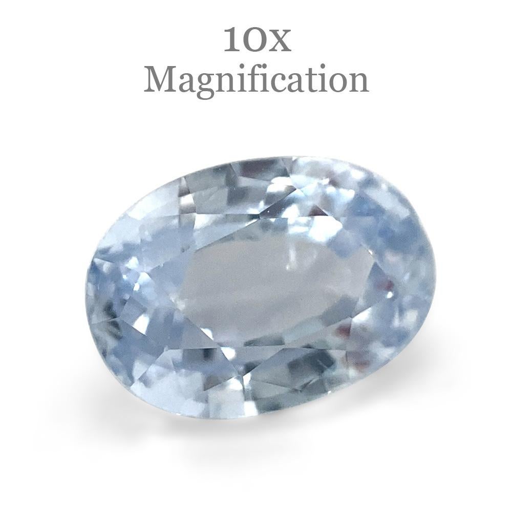 1.23ct Oval Icy Blue Sapphire from Sri Lanka Unheated For Sale 7