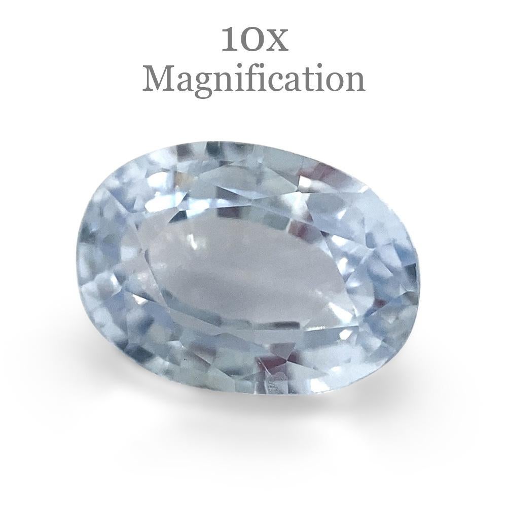 1.23ct Oval Icy Blue Sapphire from Sri Lanka Unheated For Sale 8