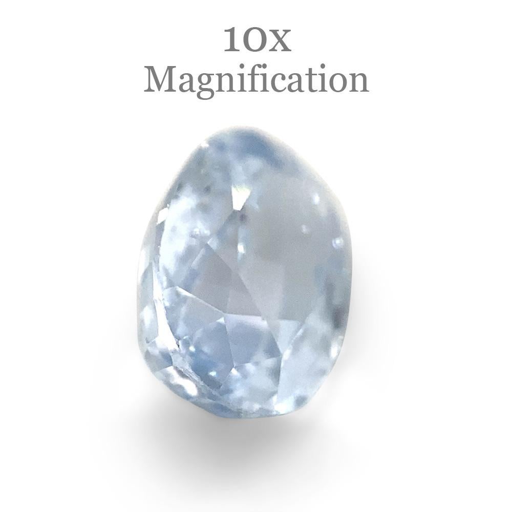 1.23ct Oval Icy Blue Sapphire from Sri Lanka Unheated For Sale 1