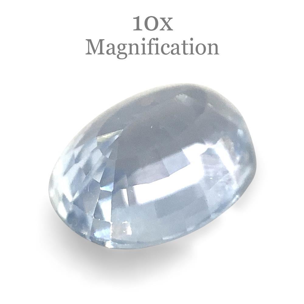 1.23ct Oval Icy Blue Sapphire from Sri Lanka Unheated For Sale 2