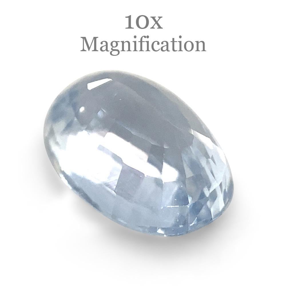 1.23ct Oval Icy Blue Sapphire from Sri Lanka Unheated For Sale 3