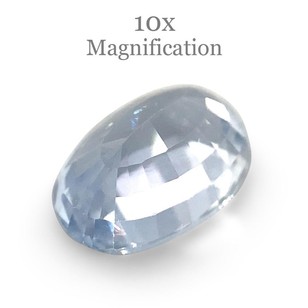 1.23ct Oval Icy Blue Sapphire from Sri Lanka Unheated For Sale 4