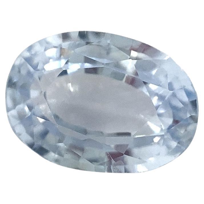 1.23ct Oval Icy Blue Sapphire from Sri Lanka Unheated For Sale