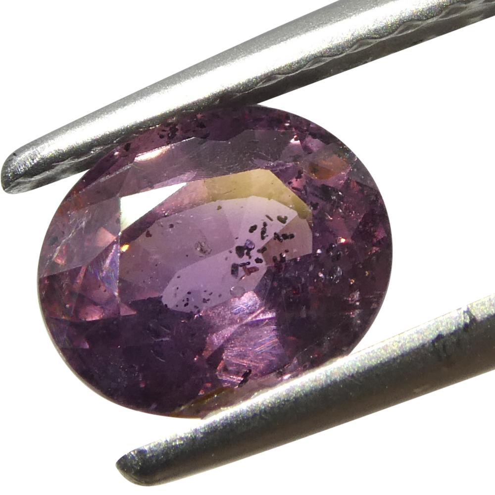 Zafiro ovalado rosa púrpura de Tanzania, sin calentar, 1,23 quilates en Nuevo estado para la venta en Toronto, Ontario
