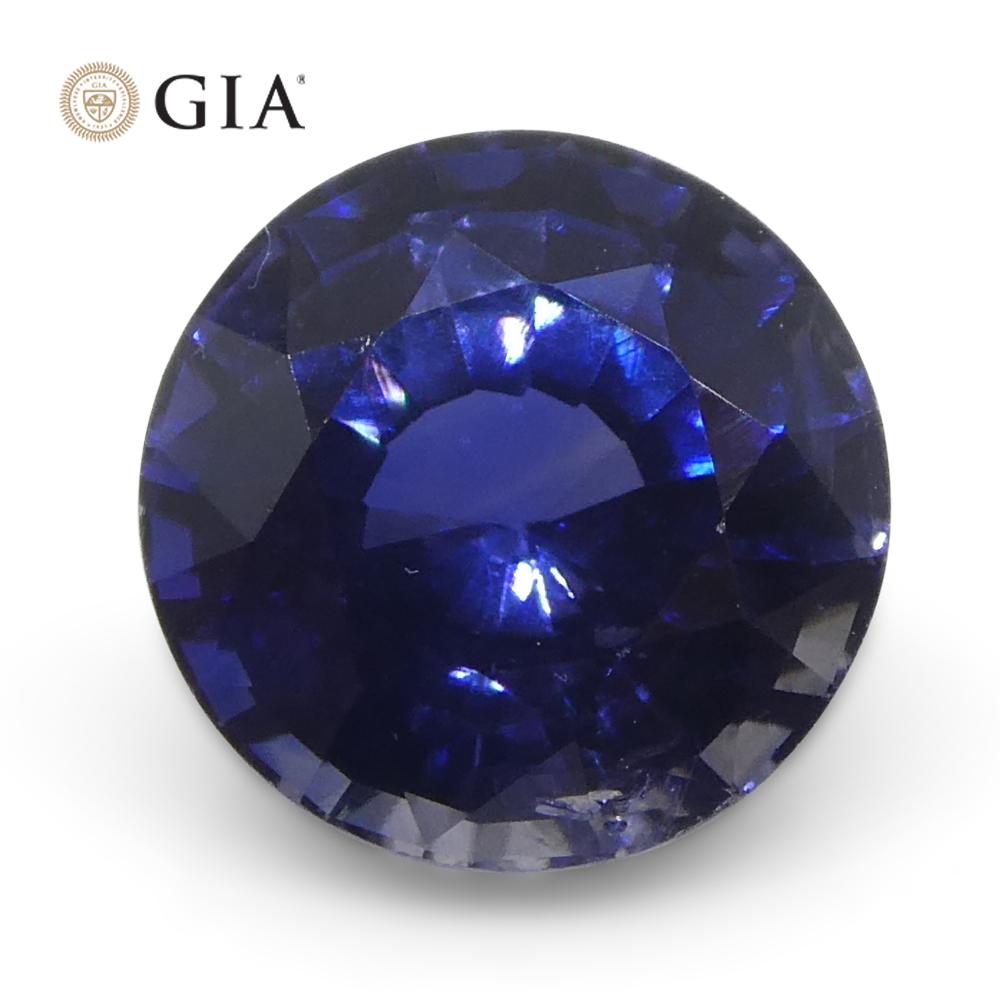 1.23ct Round Blue Sapphire GIA Certified Sri Lanka For Sale 7