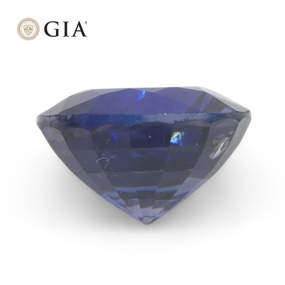 Saphir bleu rond de 1.23 carat certifié GIA, Sri Lanka   en vente 4