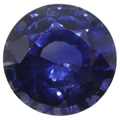 Saphir bleu rond de 1.23 carat certifié GIA, Sri Lanka  