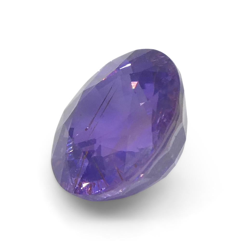 1.23ct Round Purple Sapphire from East Africa, Unheated For Sale 5