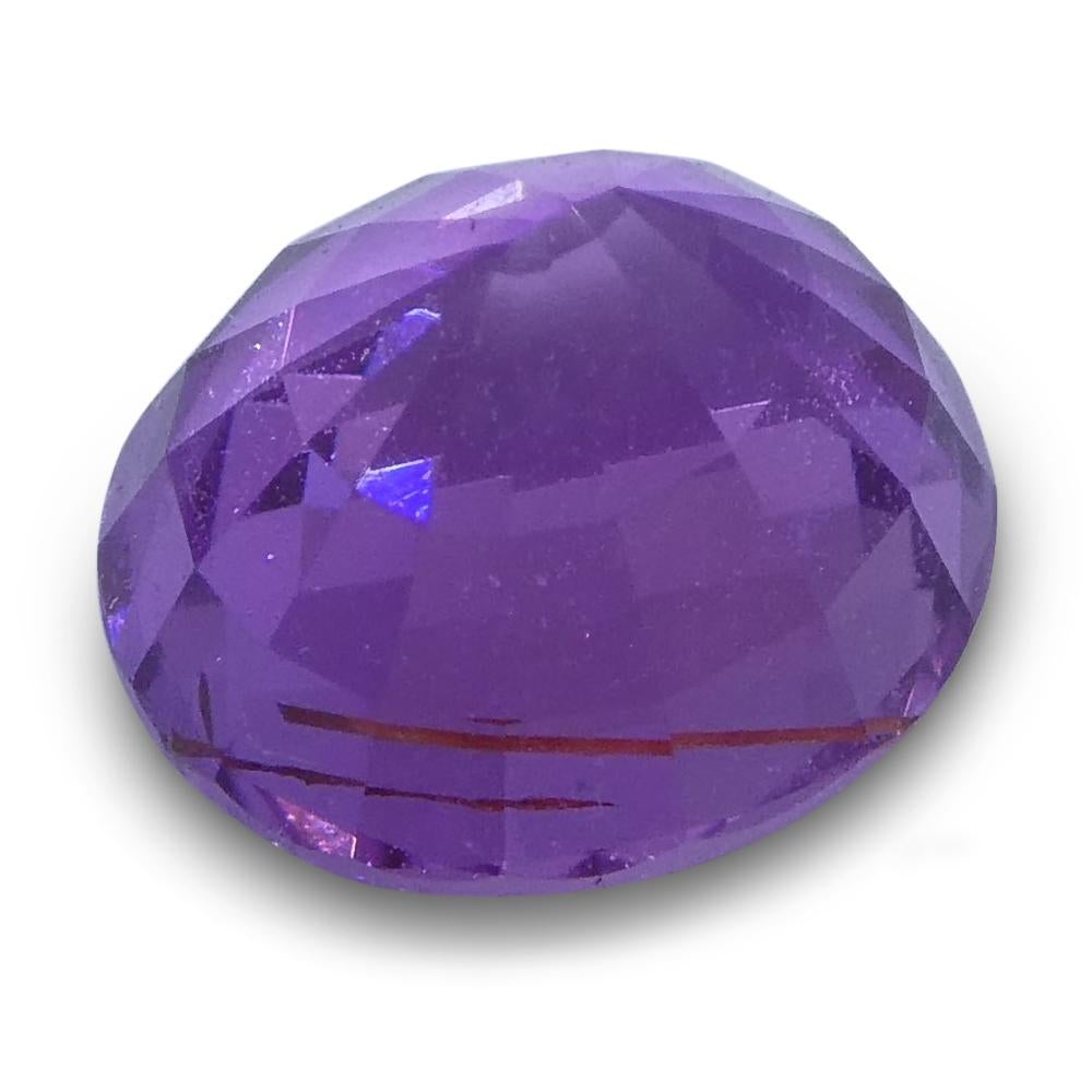 1.23ct Vivid Pinkish Purple Sapphire Oval IGI Certified In New Condition For Sale In Toronto, Ontario