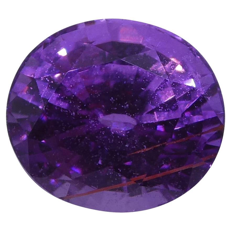 1.23ct Vivid Pinkish Purple Sapphire Oval IGI Certified For Sale