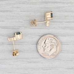 1.23ctw Alexandrite Diamond Stud Earrings 14k Yellow Gold