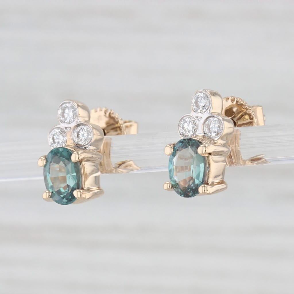 Women's 1.23ctw Alexandrite Diamond Stud Earrings 14k Yellow Gold