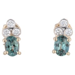 1.23ctw Alexandrite Diamond Stud Earrings 14k Yellow Gold