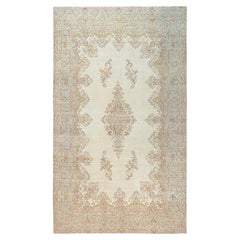 12'3"x21' Ivory Vintage Zoroastrian Karman Worn Down Hand Knotted Wool XL Rug