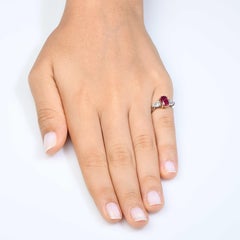 1.24 Carat Burma Ruby and Diamond Platinum and 18 Karat Yellow Gold Ring