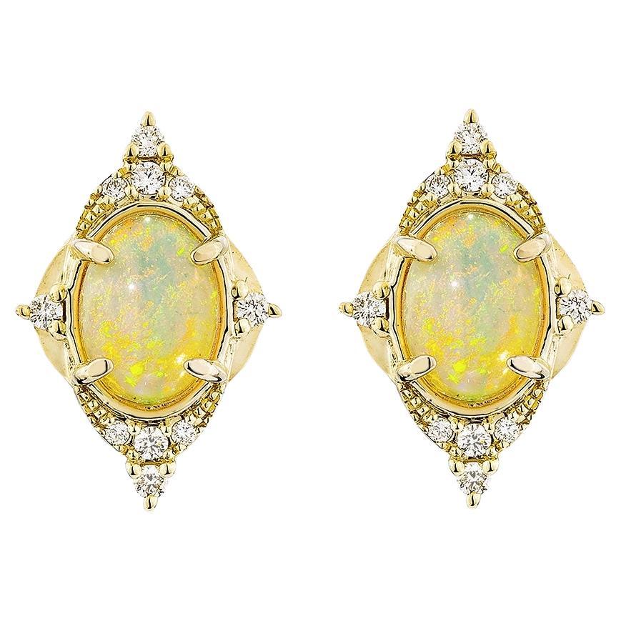 Sunita Nahata 1.24 Carat Ethiopian stud Earrings in 18KRG with Diamond.