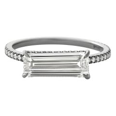 Eva Fehren 1.24 Carat Matrix Baguette Ring in Blackened Platinum