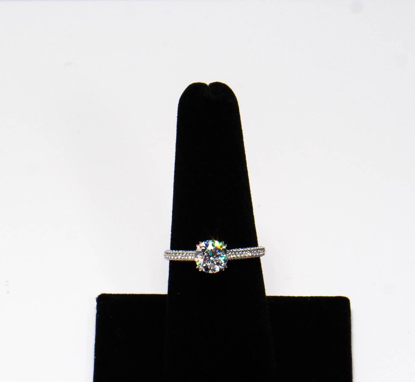 1.24 carat Old Euro cut Diamond Engagement Ring In New Condition In New York, NY