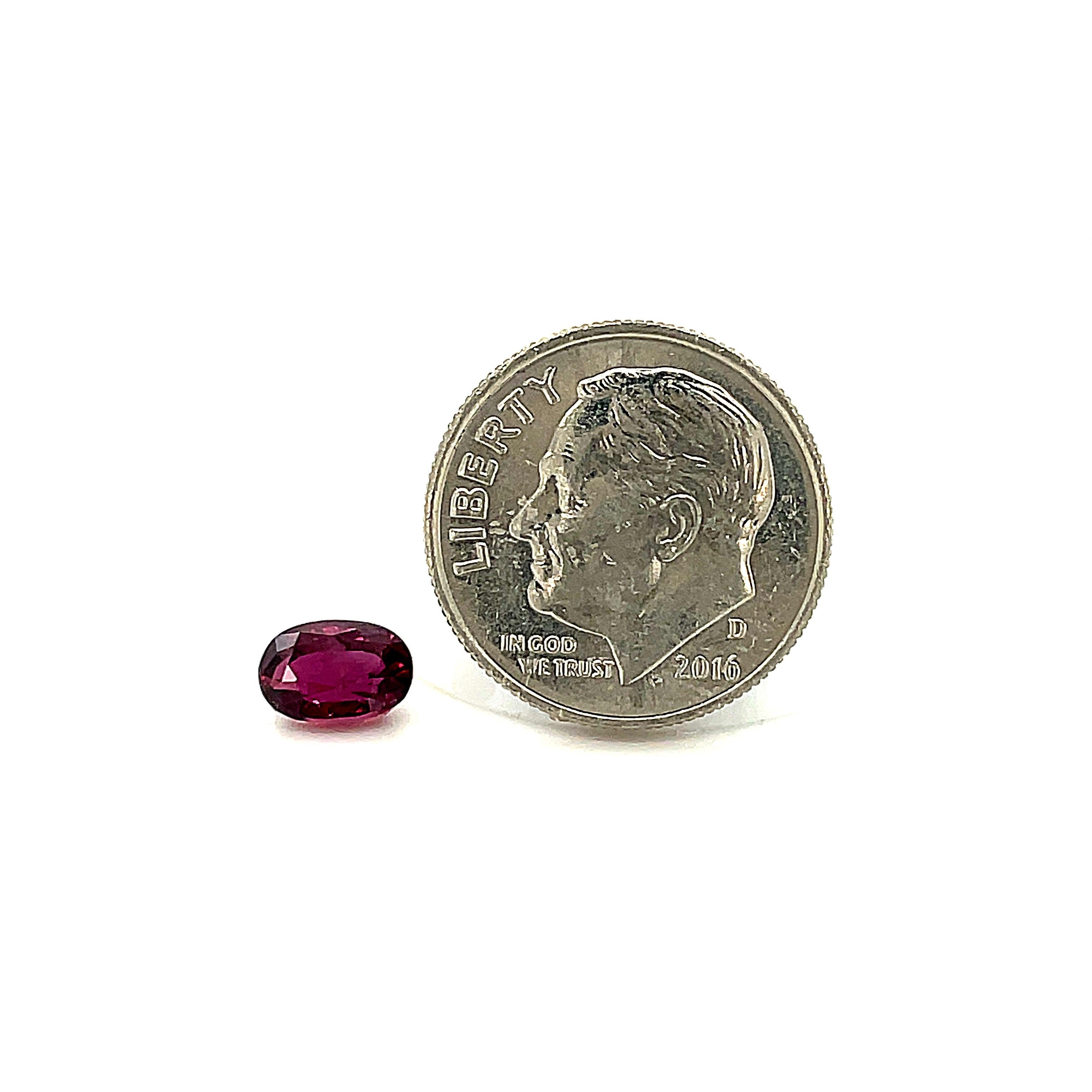 1.24 Carat Oval Loose Unset Ruby Gemstone For Sale 2