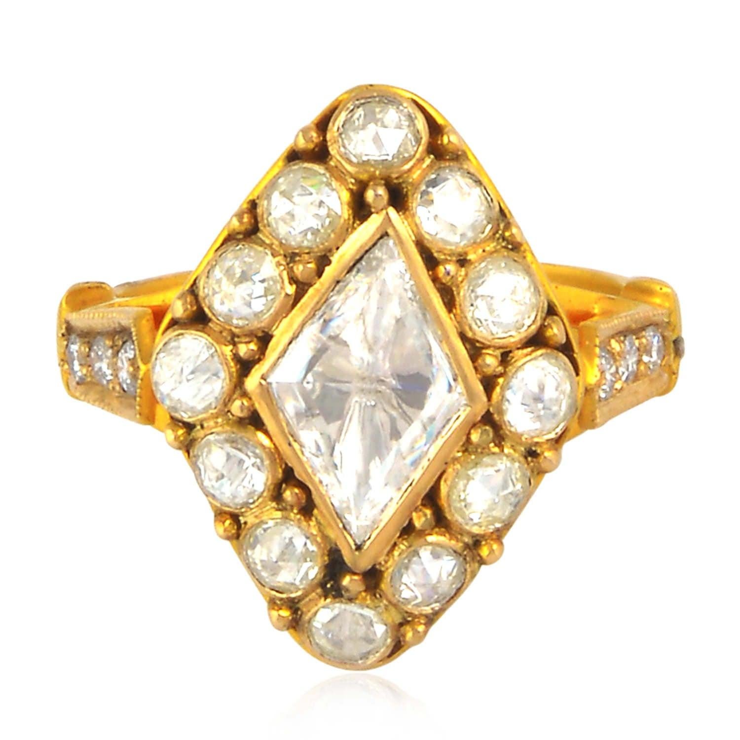 En vente :  Bague en diamants taille rose de 1,24 carat 3