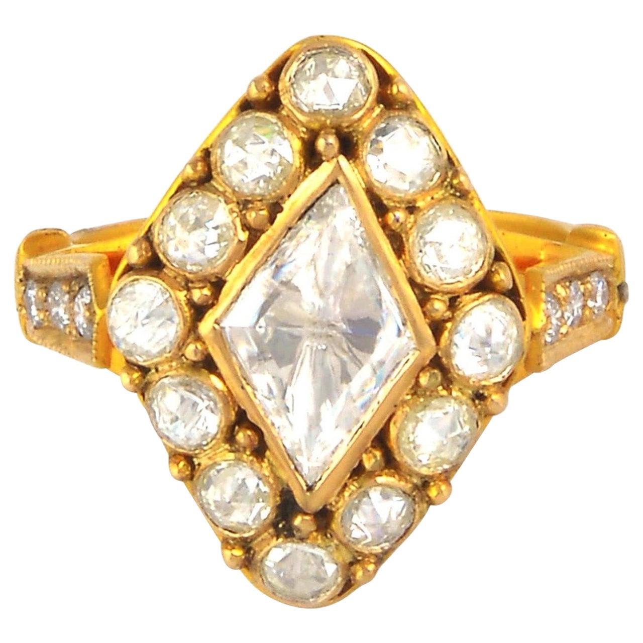 For Sale:  1.24 Carat Rose Cut Diamond Ring