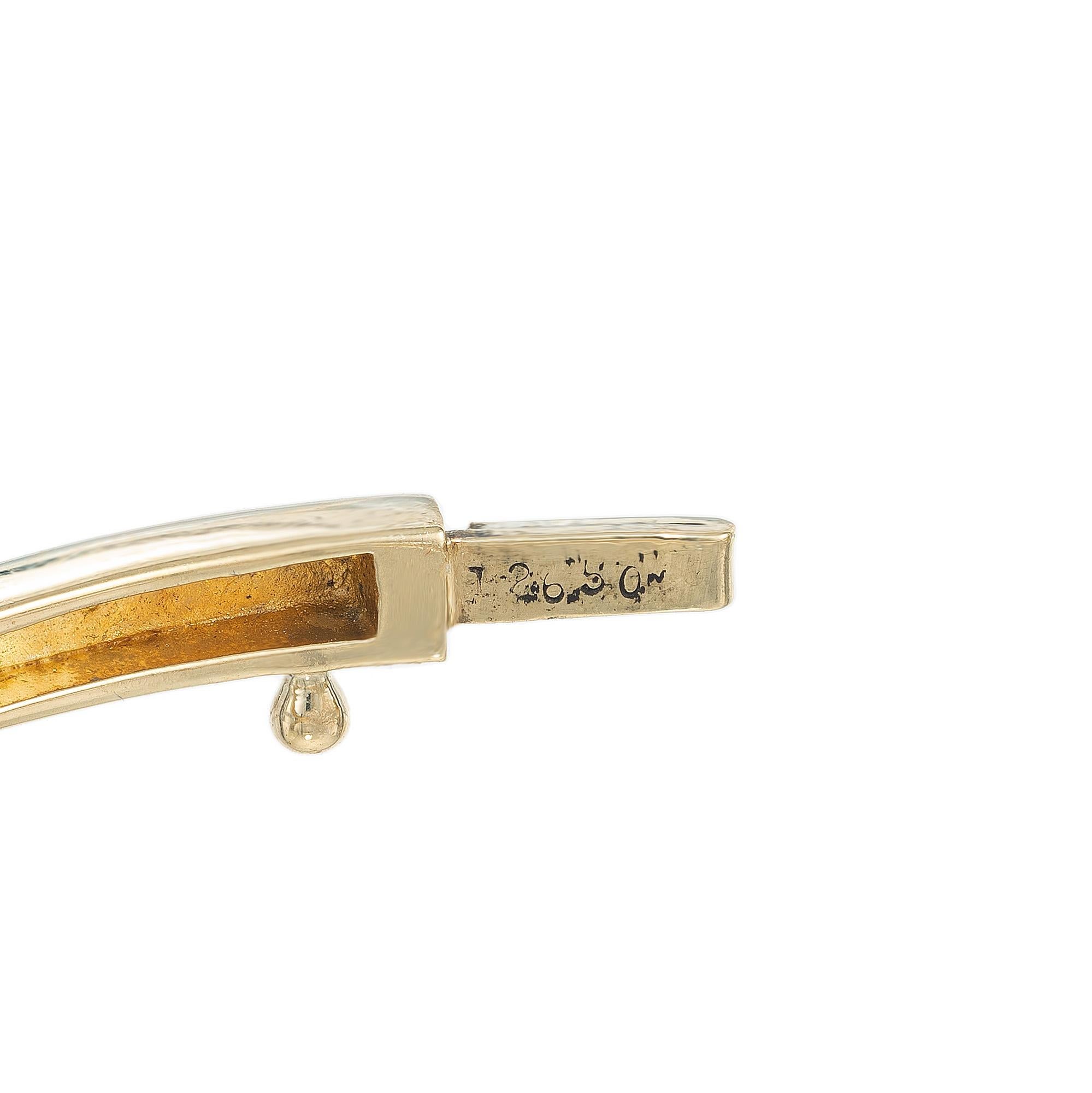 Bracelet en or jaune 14k avec diamant rond de 1,24 carat et taille brillante en vente 2