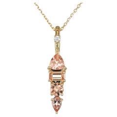 Pendant with 1.24 carats Imperial Topaz Diamonds set in 14K Yellow Gold