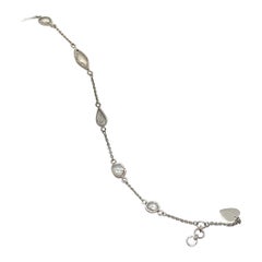 Bracelet artisanal en or blanc et or 18 carats avec diamants taille rose de 1,24 carat