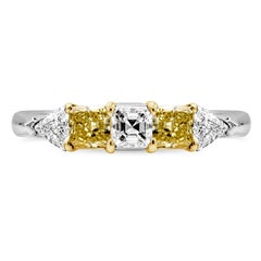 Roman Malakov 1.24 Carat Total Yellow & White Diamond Five-Stone Wedding Band