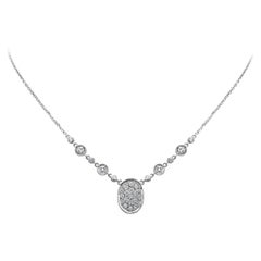 1.24 Carats Total Round Cut Diamond Fashion Pendant Necklace