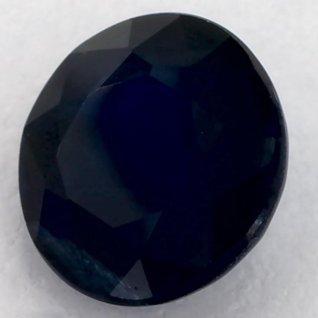 Round Cut 1.24 Ct Blue Sapphire Round Loose Gemstone For Sale