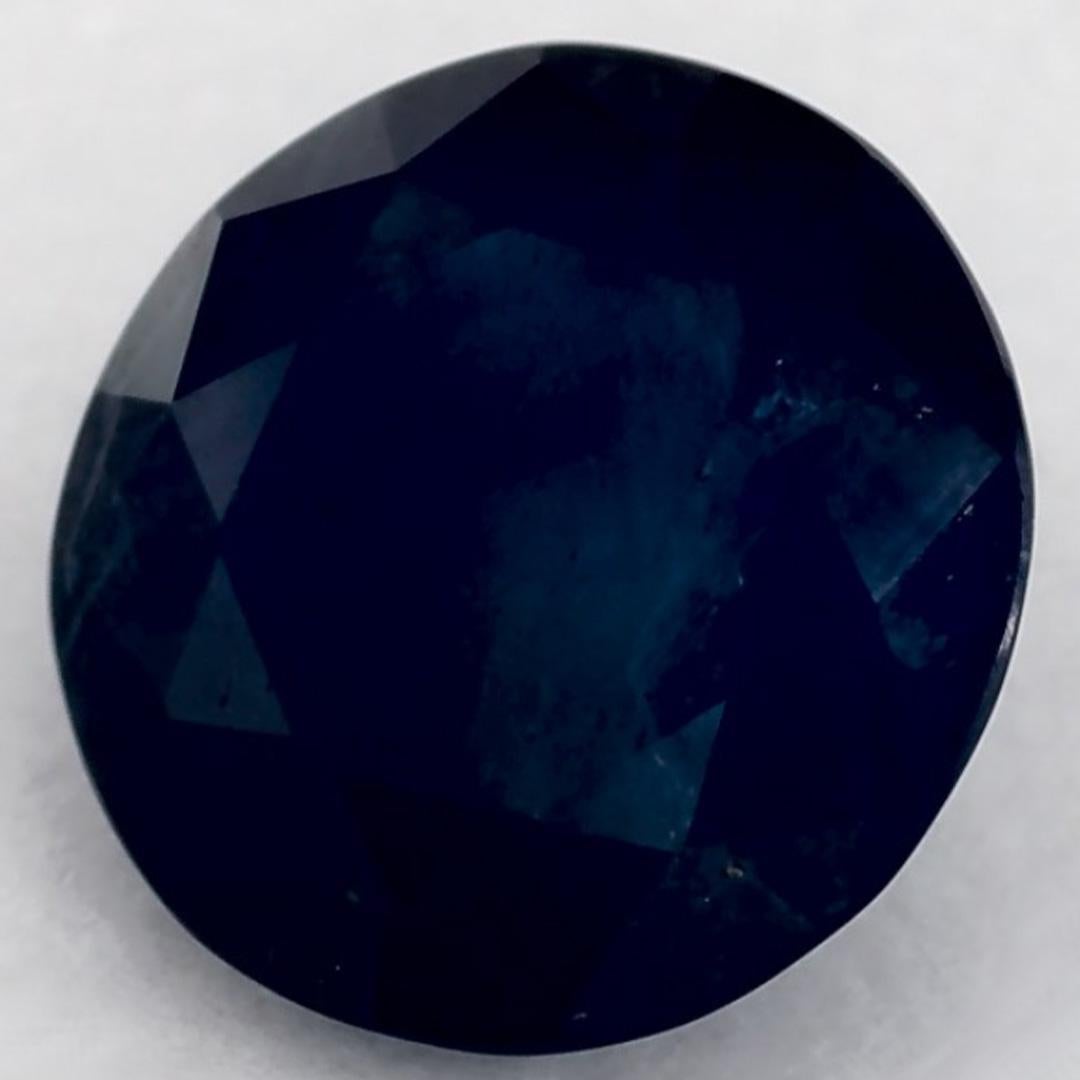 Taille ronde 1.24 Ct Blue Sapphire Round Loose Gemstone (pierre précieuse en vrac) en vente