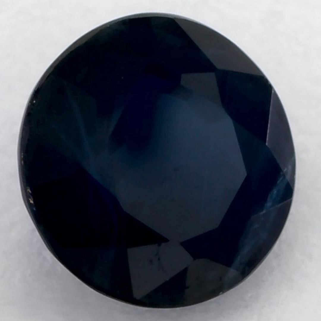 1.24 Ct Blue Sapphire Round Loose Gemstone In New Condition For Sale In Fort Lee, NJ