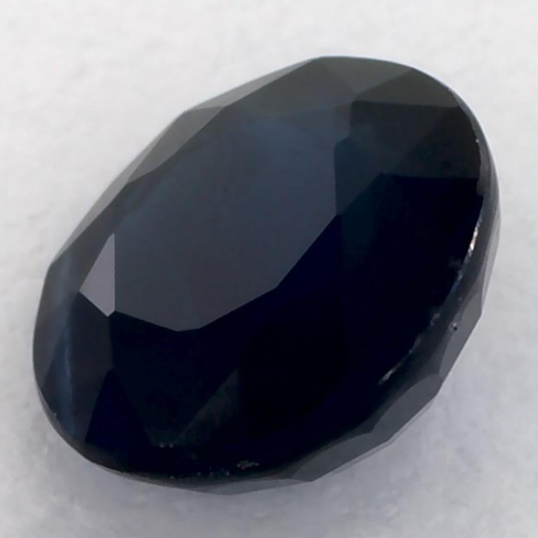 1.24 Ct Blue Sapphire Round Loose Gemstone For Sale 2
