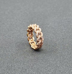1.24 ct Rose Gold Chain Link Diamond Band